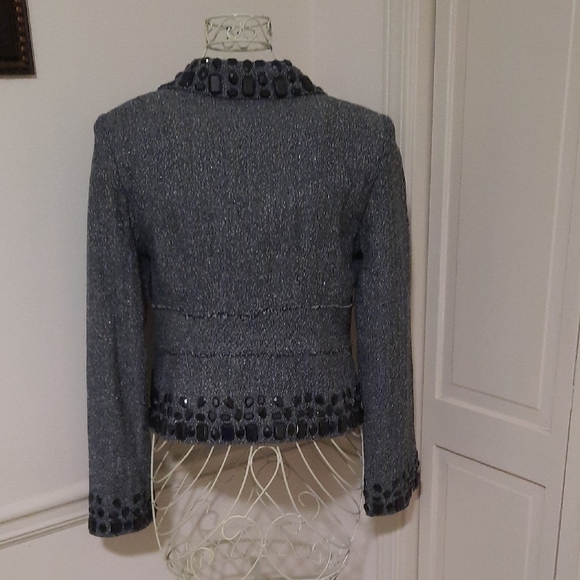 White House Black Market Gray Blazer with Black Accents - Picture 3 of 10